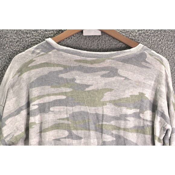 NWT Philosophy Tee Women's Medium Gray Cloud Camo Cozy V-Neck Soft Lounge Top - Picture 7 of 10
